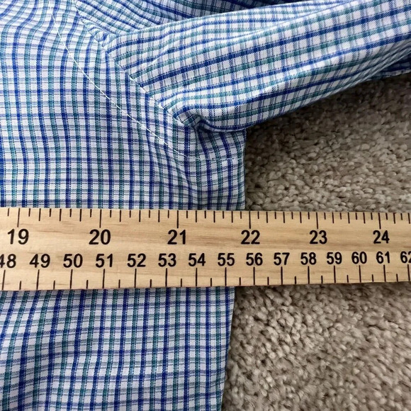 U.S. Polo Assn Checkered Blue Button Up Shirt Medium 15/15 1/2 32/33 Long Sleeve - Picture 6 of 7